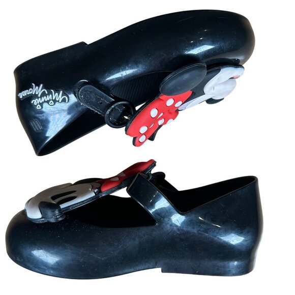 MINI MELISSA x Disney Minnie Mouse Mary Jane Shoes Black Size US 8 - Picture 6 of 9